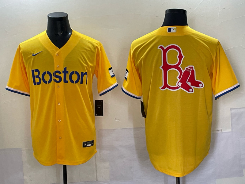 Men Boston Red Sox blank  yellow 2025 Nike MLB Jersey 06